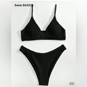 SHEIN Black Bikini Set Sleek Minimalist Design